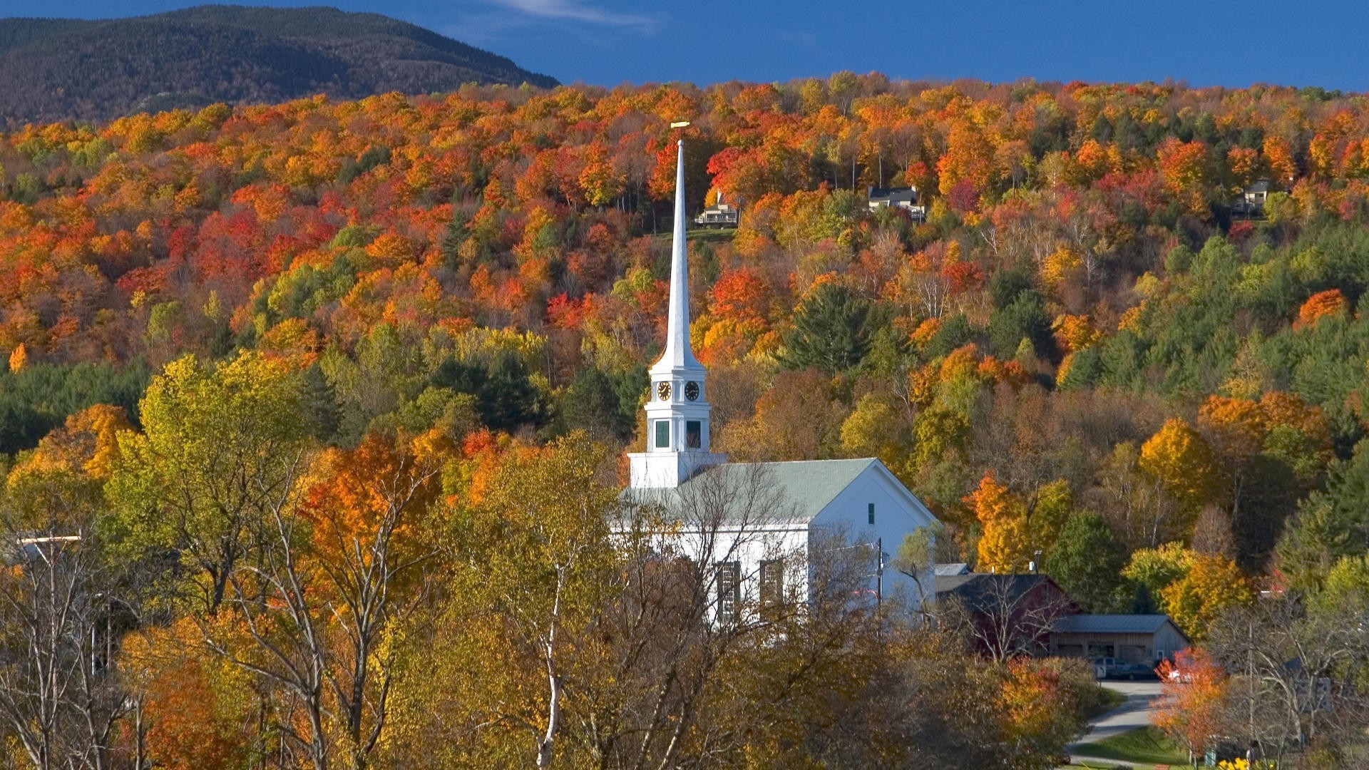 Church In Stowe Vermont Wallpaper