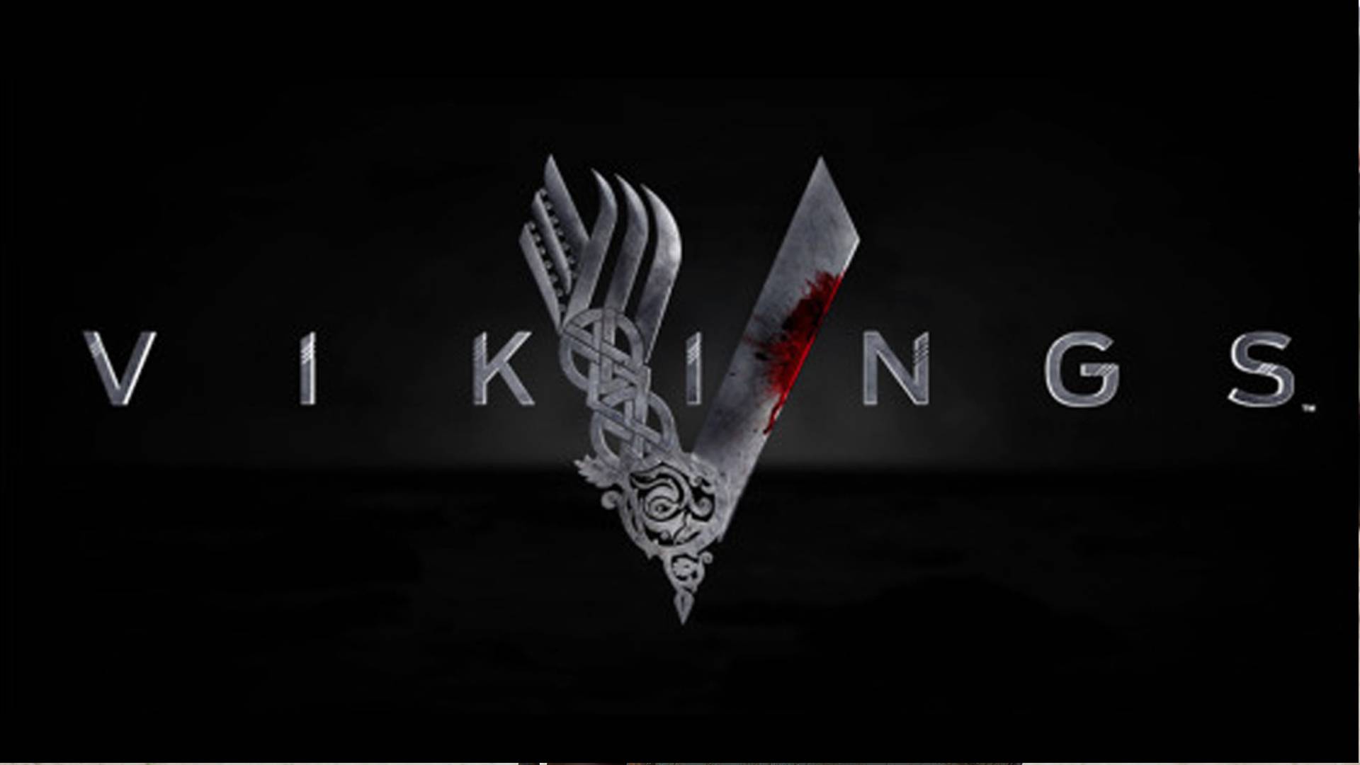 Vikings Logo On Black A Backdrop Of The Sea