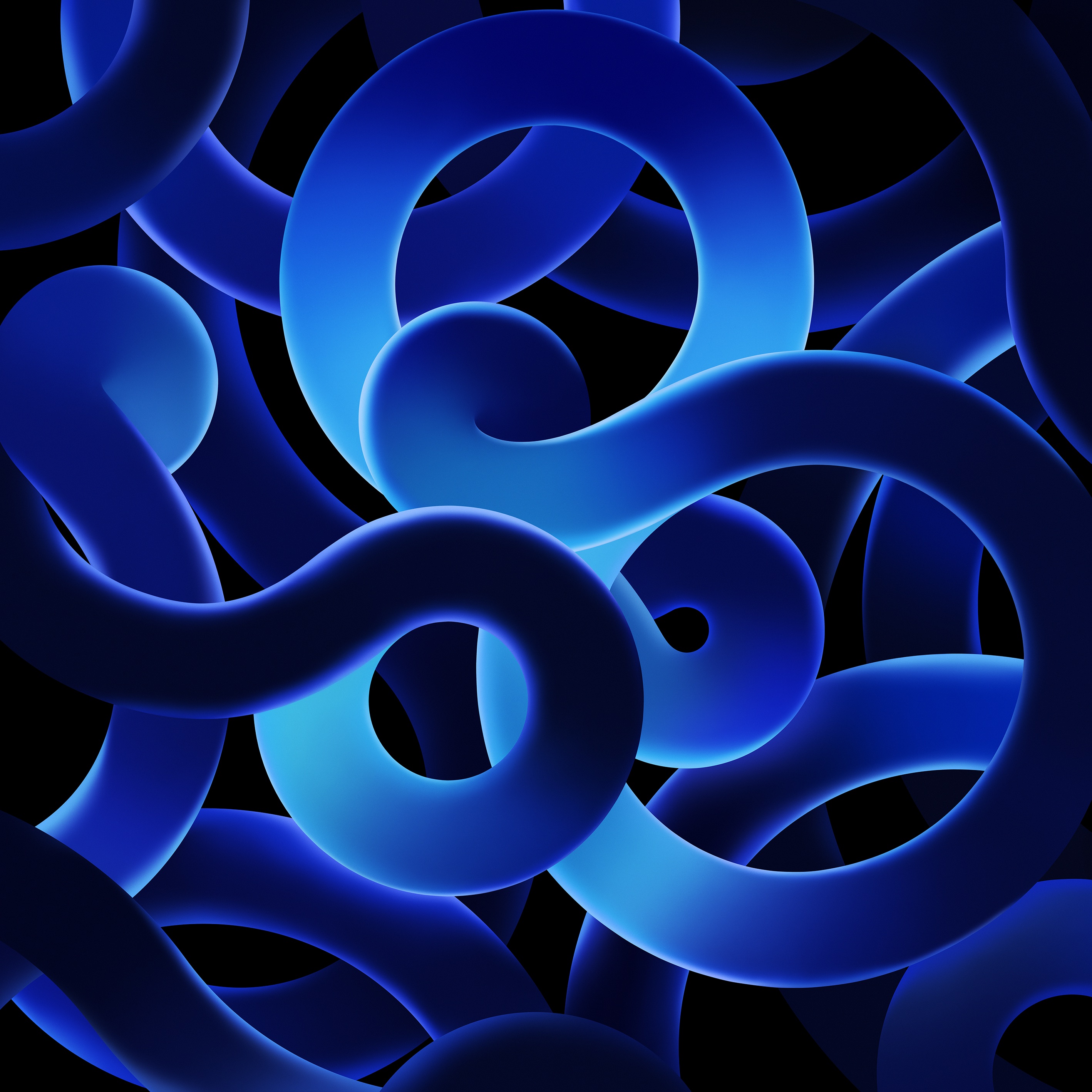 Ribbons Blue Dark Wallpaper