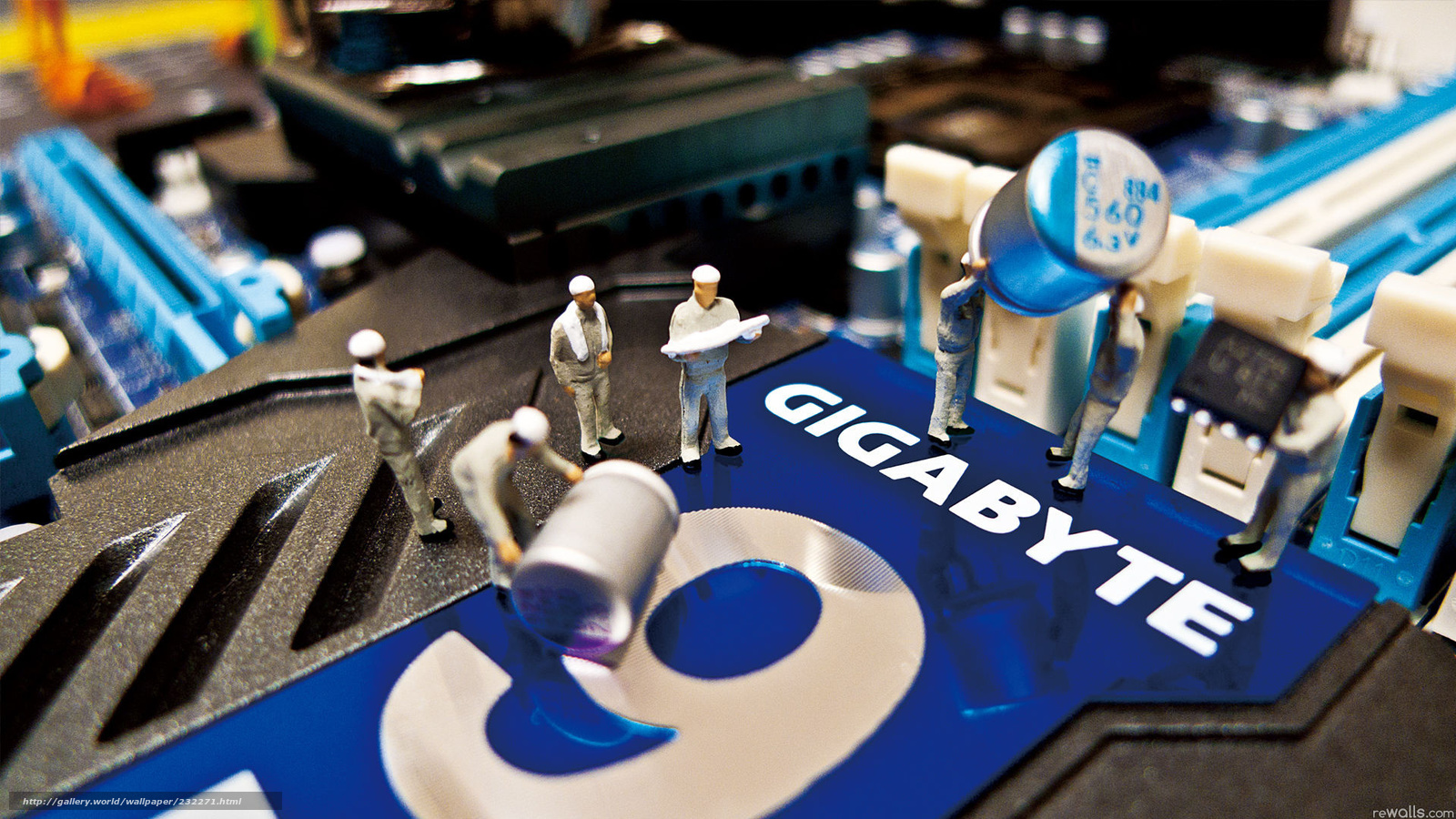 Wallpaper Gigabyte Macro Capacitor Desktop