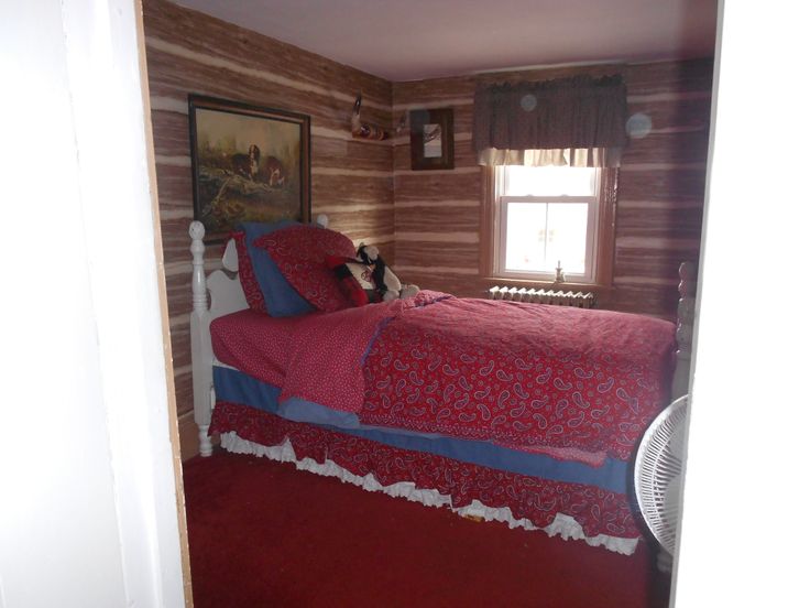Log Cabin Wallpaper For Sons Room Home Decor