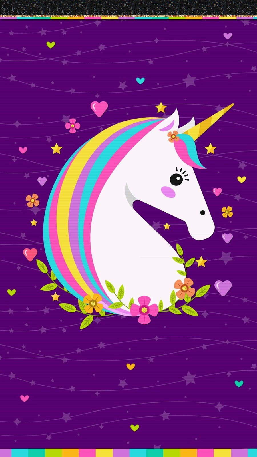 Wallpaper iPhone Unicorn Rainbow
