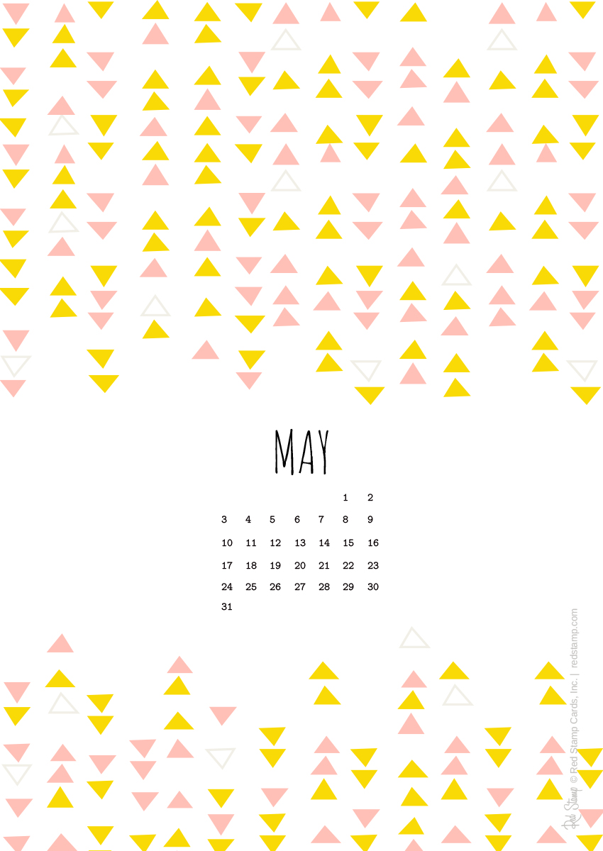 May Calendars And Wallpaper Red Stamp