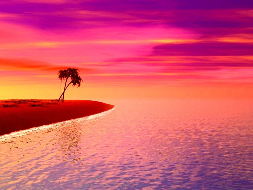 Purple Sunset On The Beach HD Wallpaper Jpg