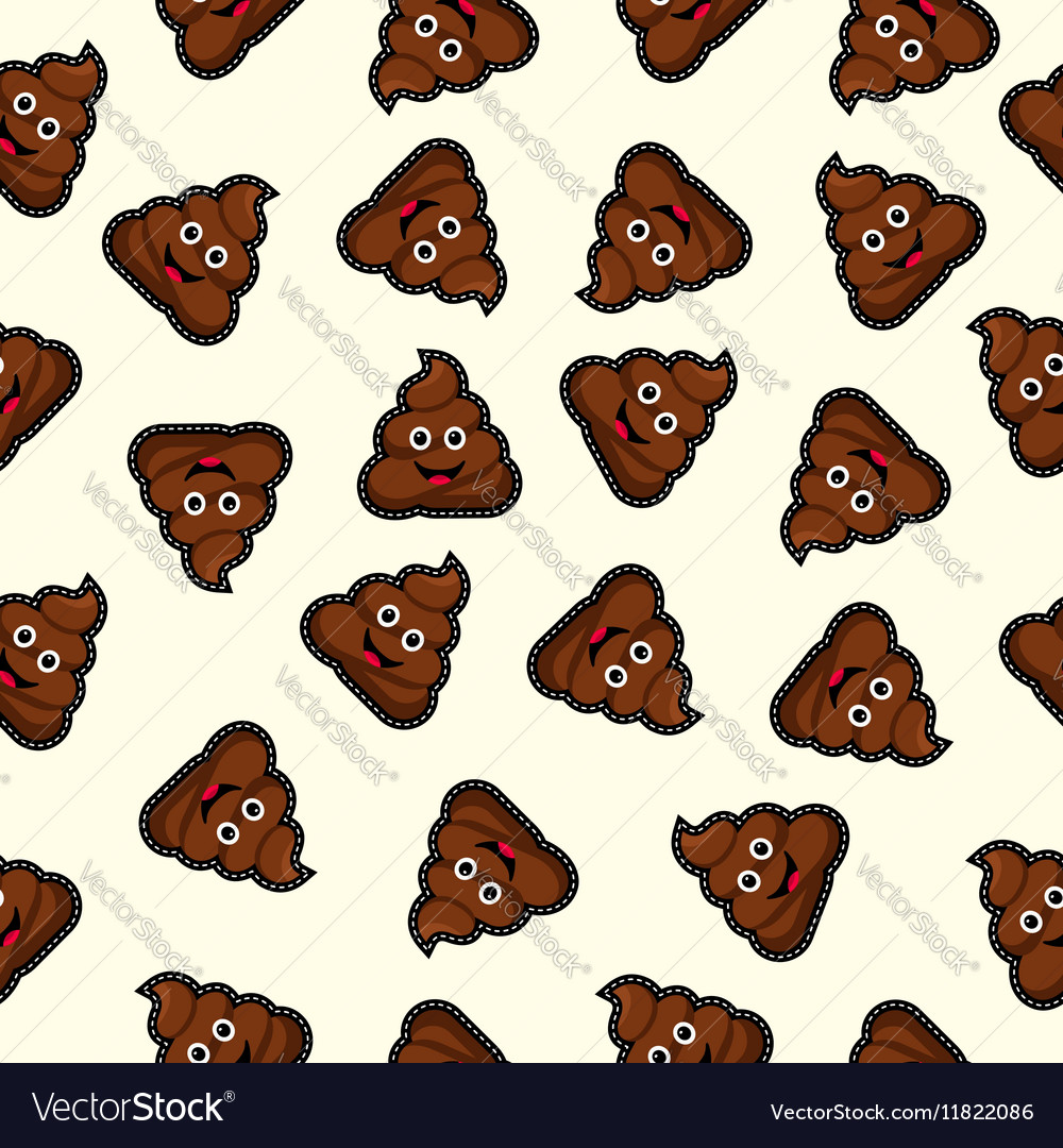 Seamless Background With Cute Poo Cartoon Vector Image