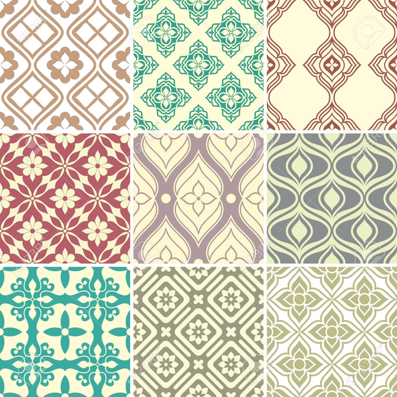 Retro Seamless Wallpaper Patterns Vintage Background With