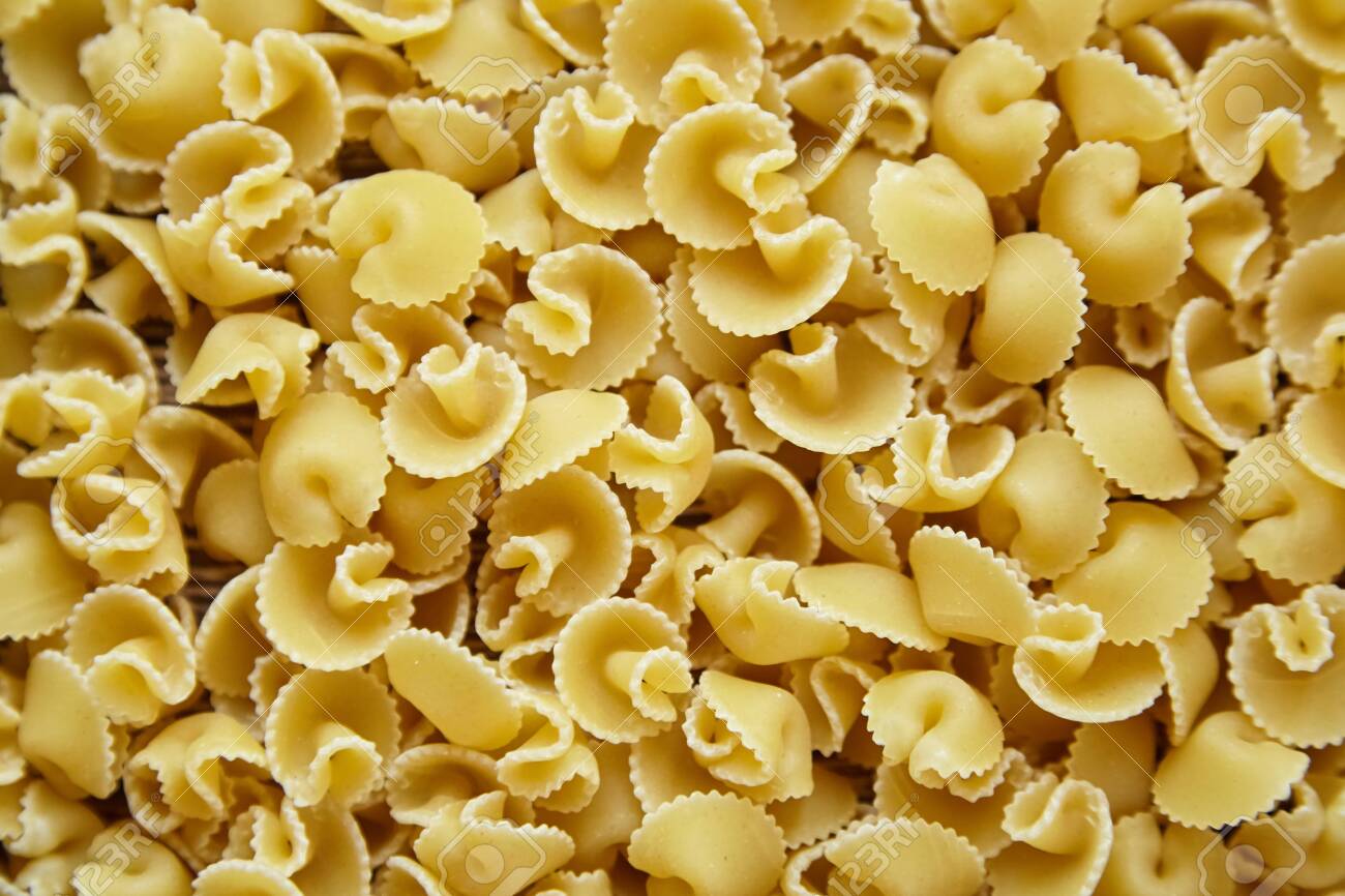 Funghetti Pasta Uncooked Italian Background Texture