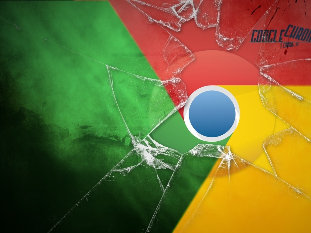 Google Chrome Broken Glass Cracked Wallpaper