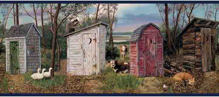 Country Outhouse Wallpaper Border Inc