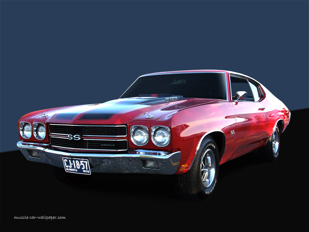 1970 Chevelle SS Wallpaper   Red Coupe   Left Front View