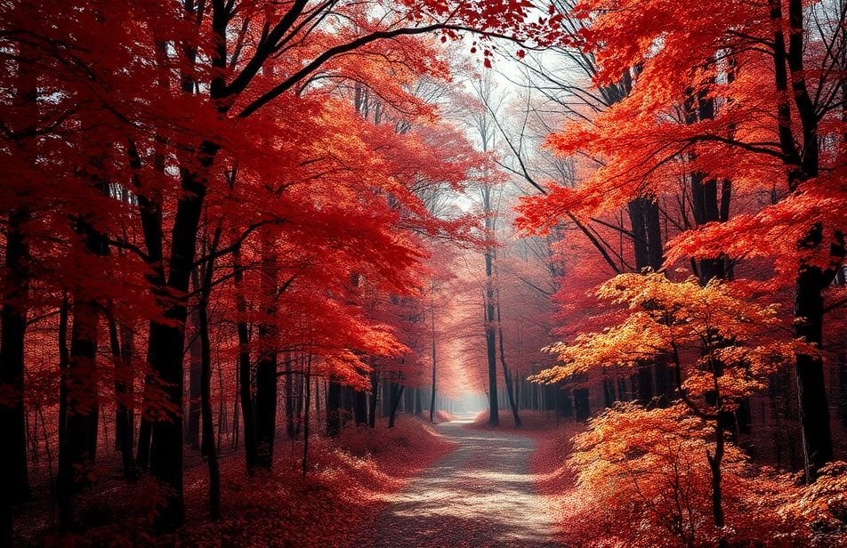 Red Forest Wallpaper