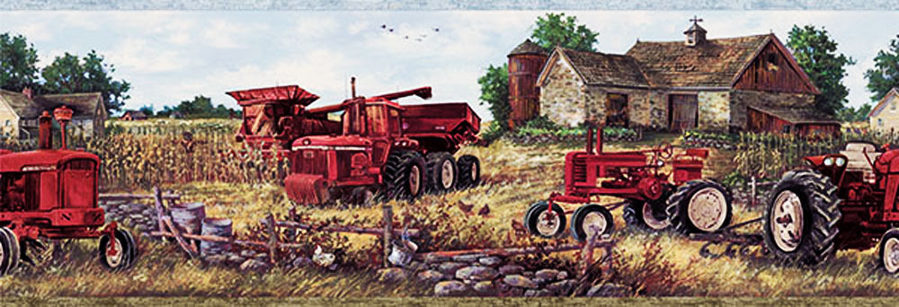 Farm Tractor and Barn Wallpaper Border CTR63161B Borders