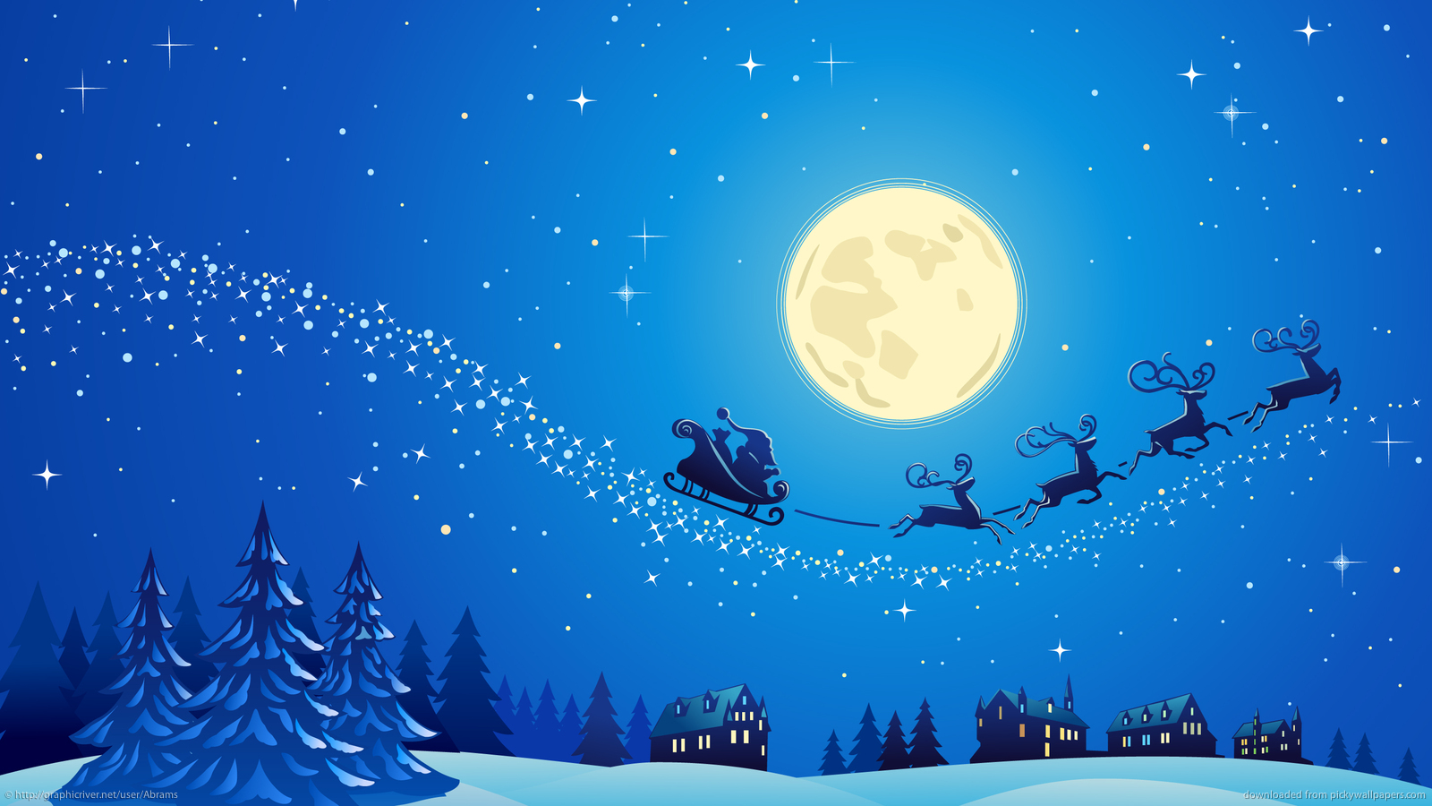 Download 1600x900 Santa Into The Winter Christmas Night 2 Wallpaper