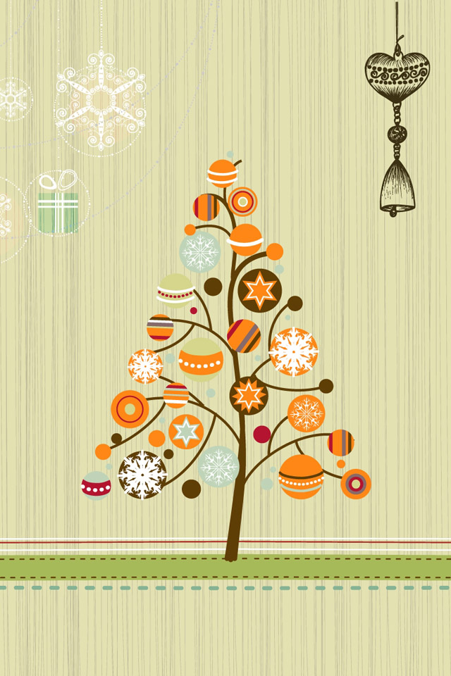 Christmas Art Deco Tree iPhone Wallpaper
