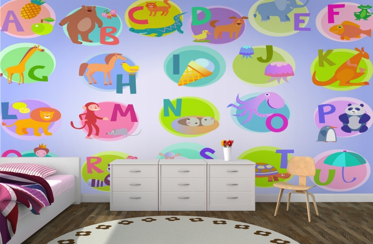 Alphabet Nursery Wallpaper Wall Mural Muralswallpaper Co Uk