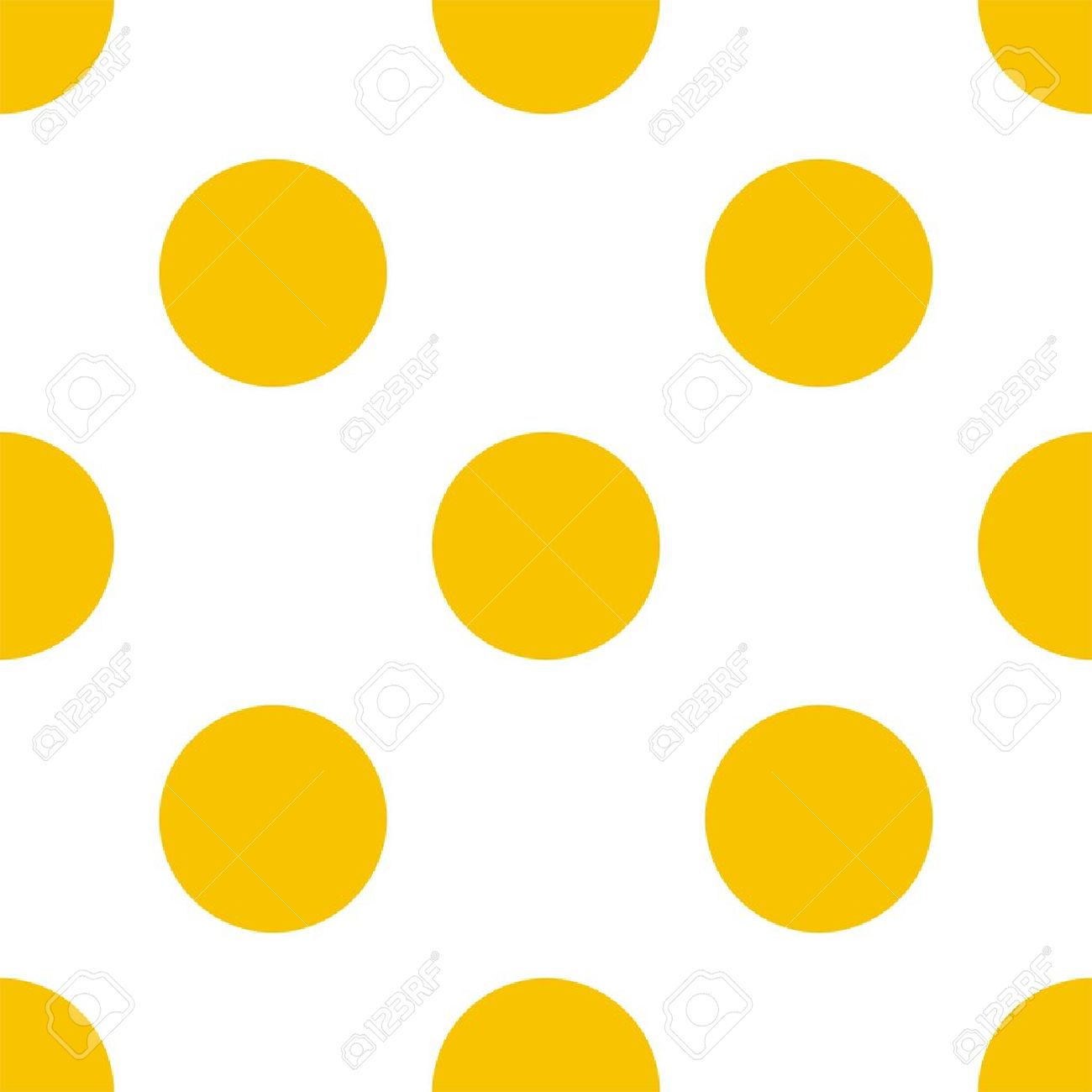 Seamless Vector Summer Pattern With Sunny Yellow Polka Dots On A