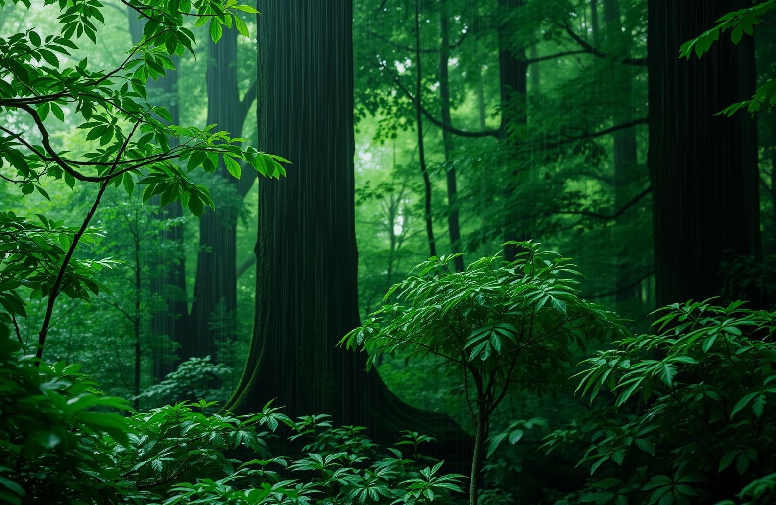 Rainy Forest Wallpaper