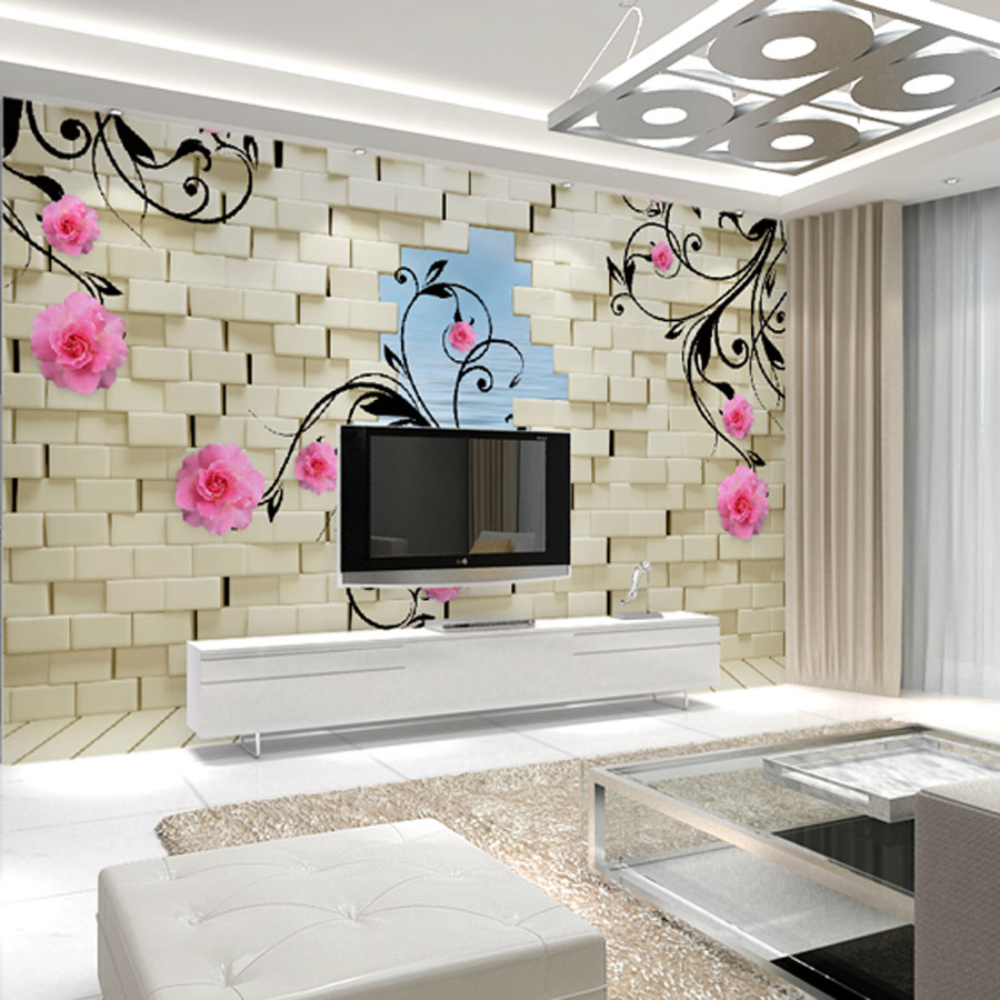 Flower Painting The Living Room Tv Backdrop Wallpaper 3d