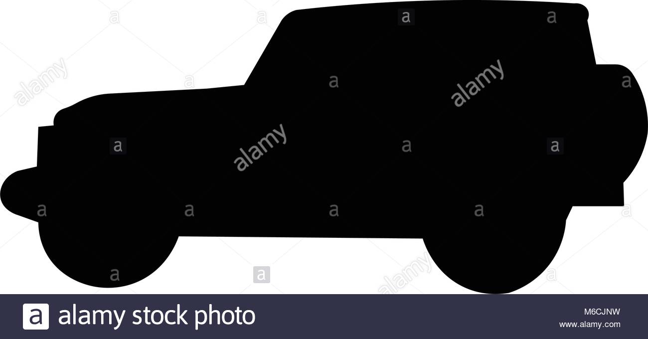 Jeep Wrangler Silhouette On White Background Stock Vector Art