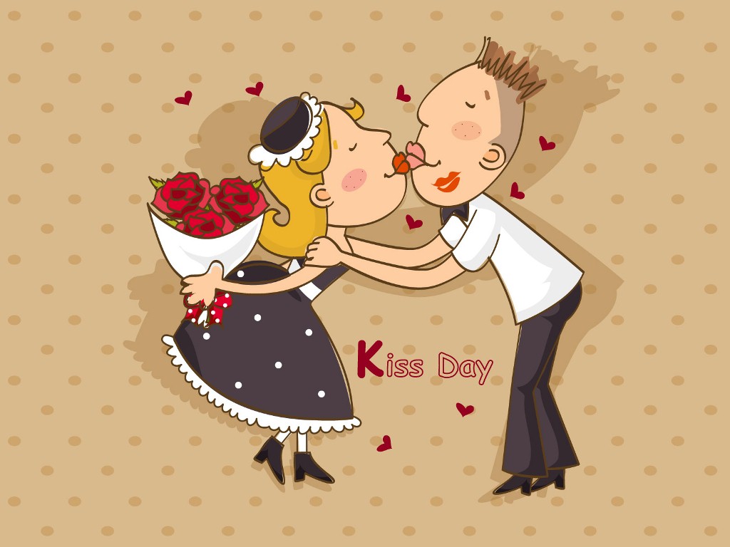 Funny Valentines day Kiss wallpaper