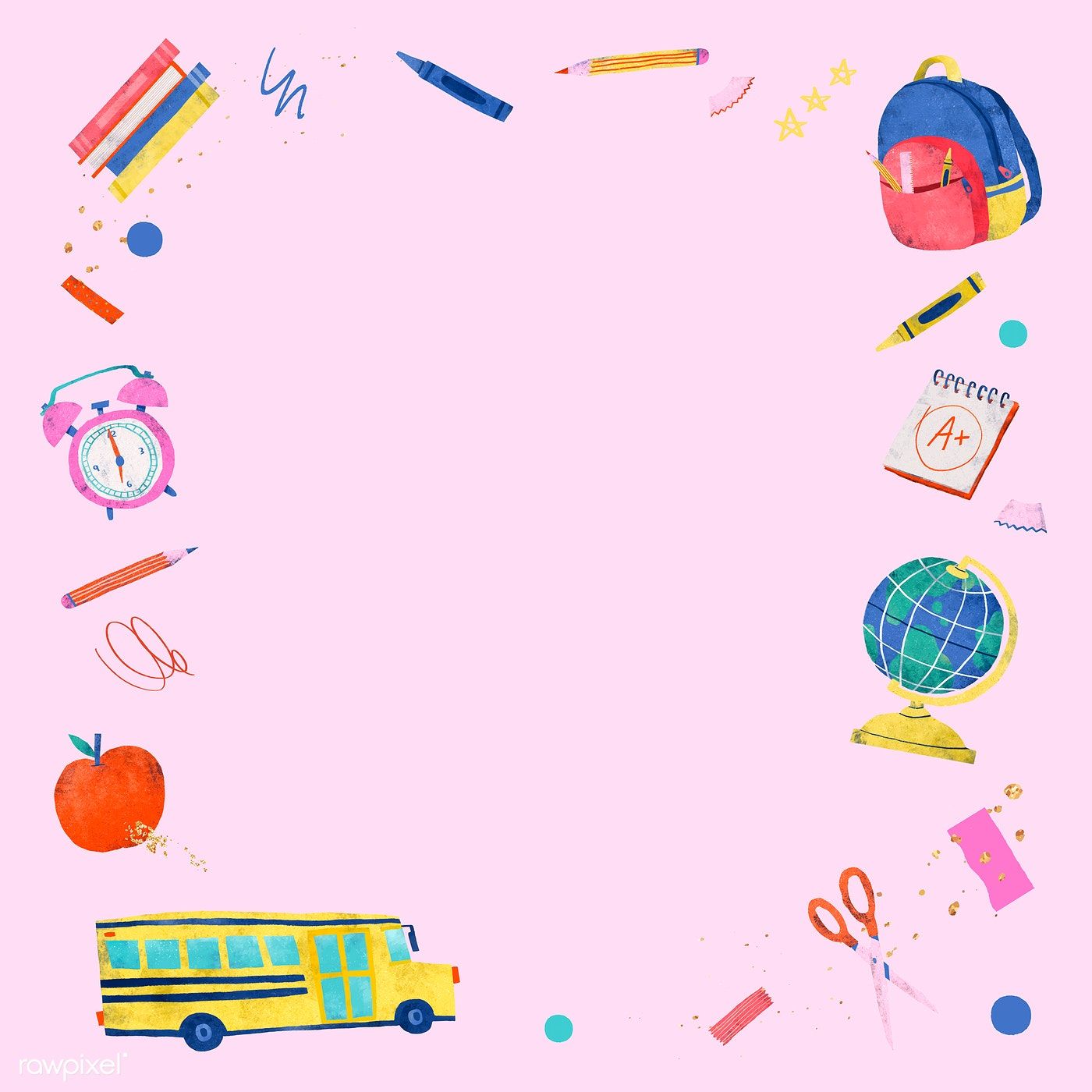 Blank Pink Back To School Frame Vector Premium Image By Rawpixel