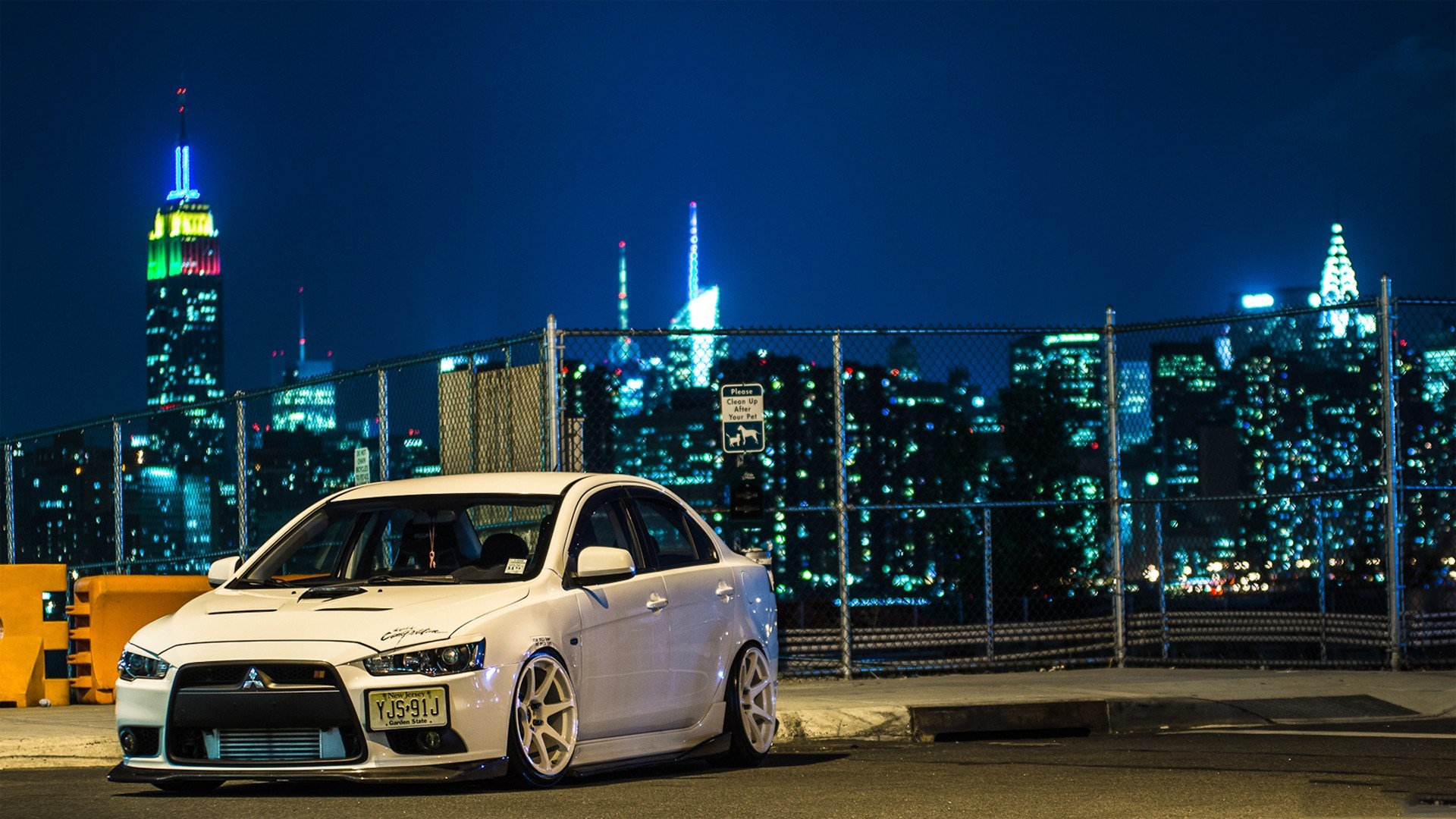 Mitsubishi Lancer Evolution Night HD Wallpaper