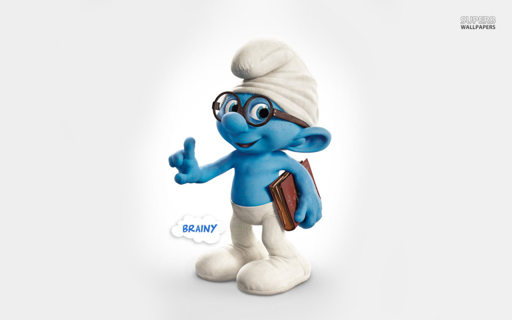 Brainy The Smurfs I Pad Tablet Mobile Background Cartoon Wall
