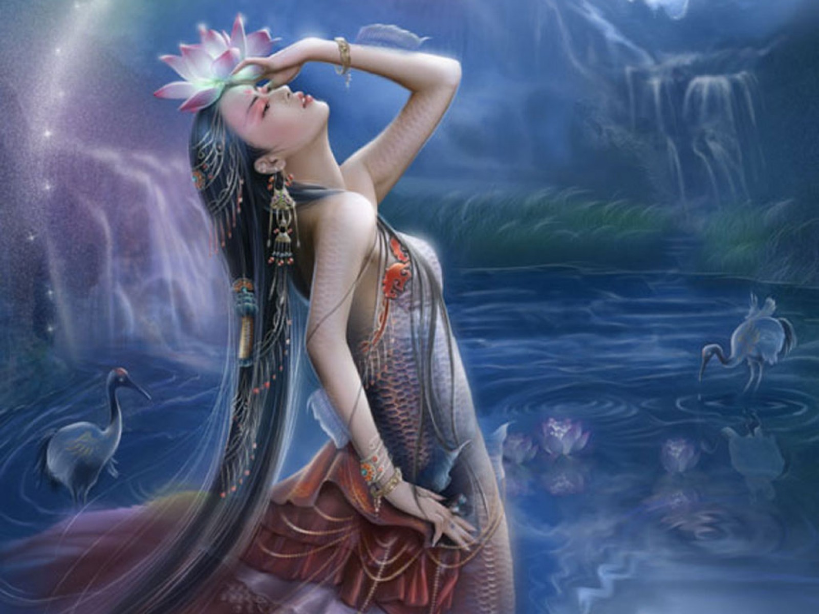 women fantasy art mythical wallpaper background