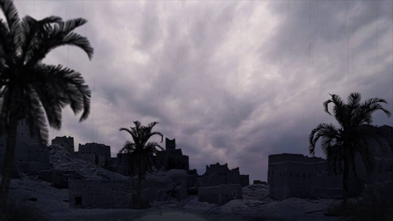 HD Video Background Desert Ruins With Cloudy Rainy