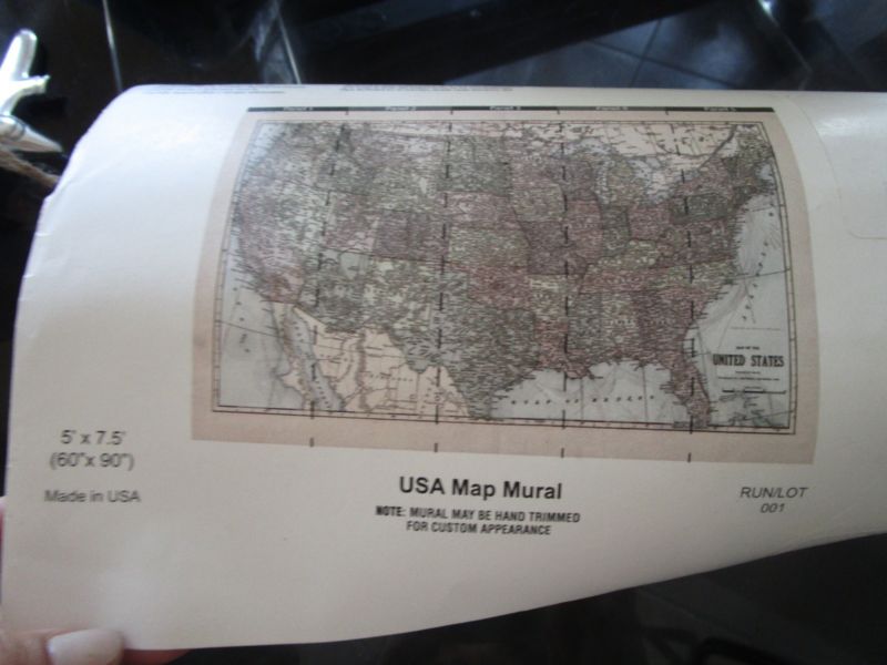 Pottery Barn Teen Usa Map Prepasted Wall Paper Wallpaper