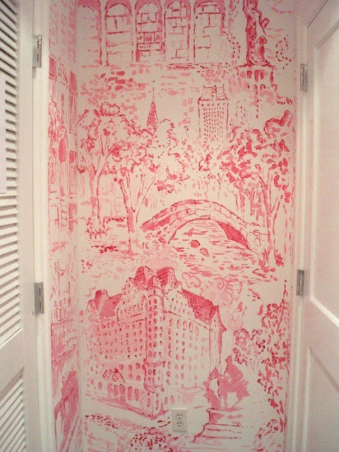 Lilly Pulitzer Dressing Room Nyc Hand Painted Toile By Paige Smith