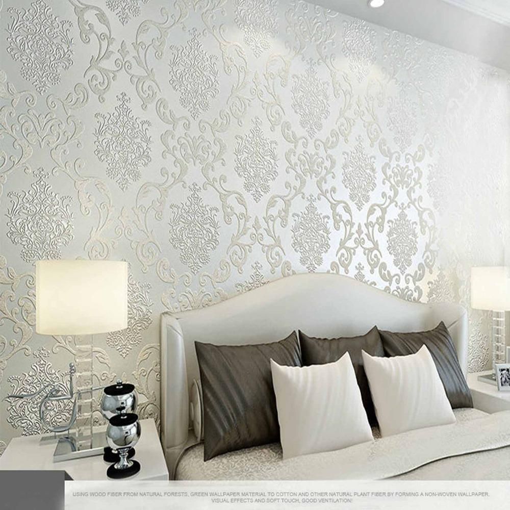 10m Many Colors Luxury Embossed Textured Wallpaper Non Woven Decal
