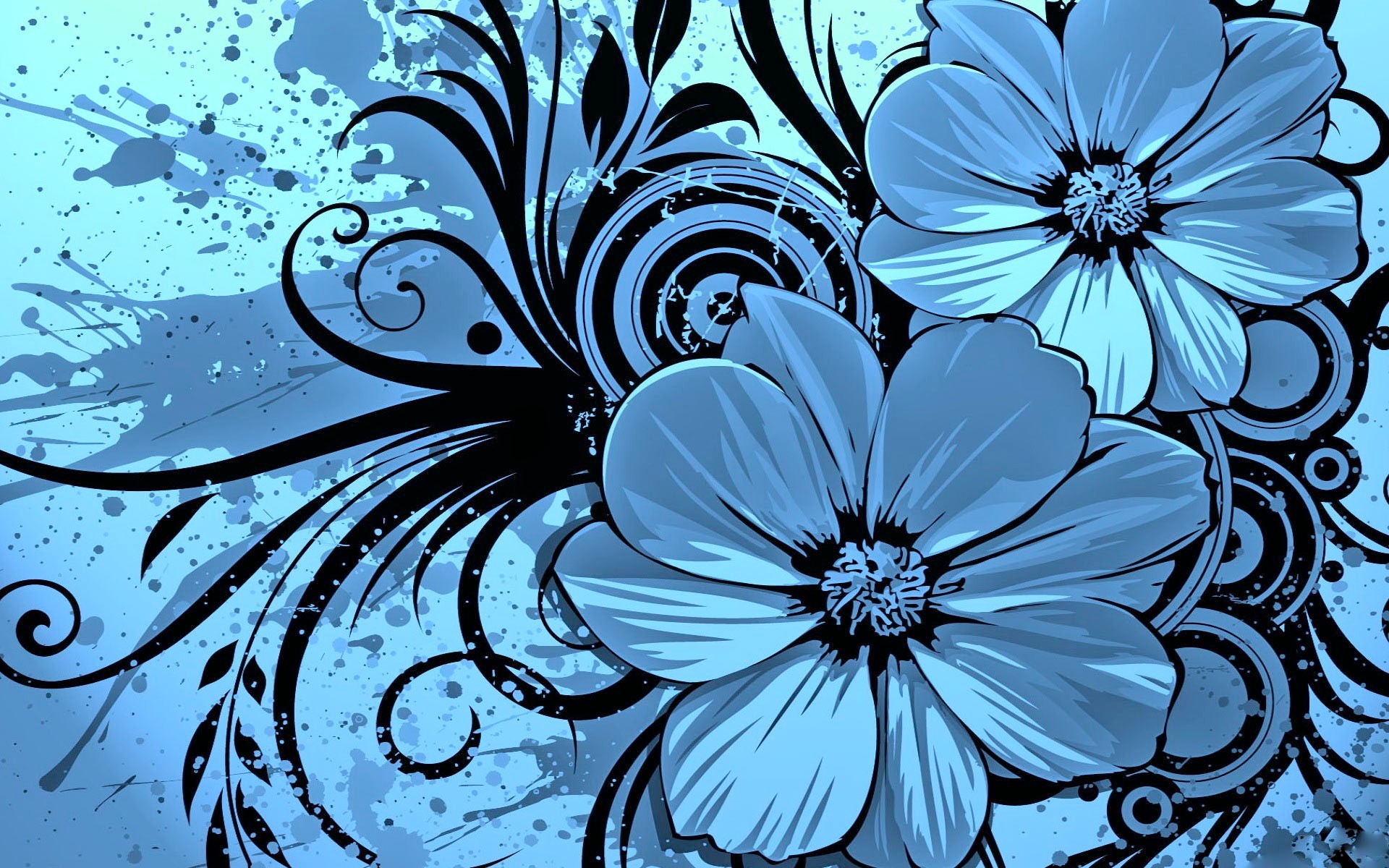 Blue Floral Template For Keynote Iwork Templates