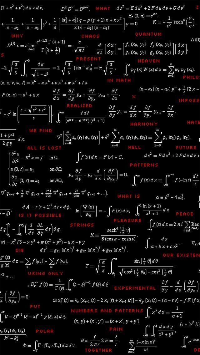 Math And Physics Formulas Looking Cool Wallpaper iPhone Hitam