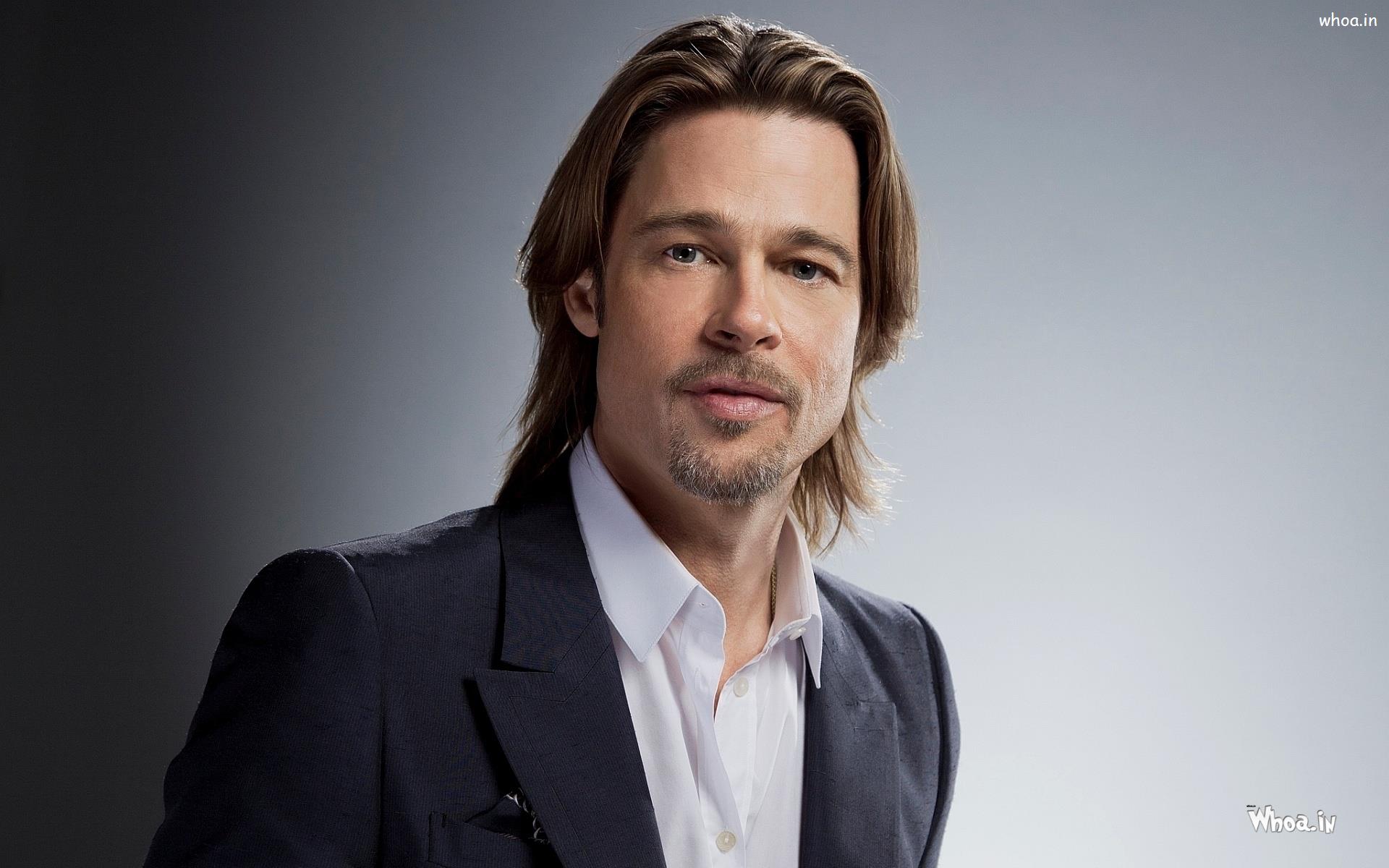 Free download Brad Pitt Black Suit With Face Closeup Hd Hollywood Actor
