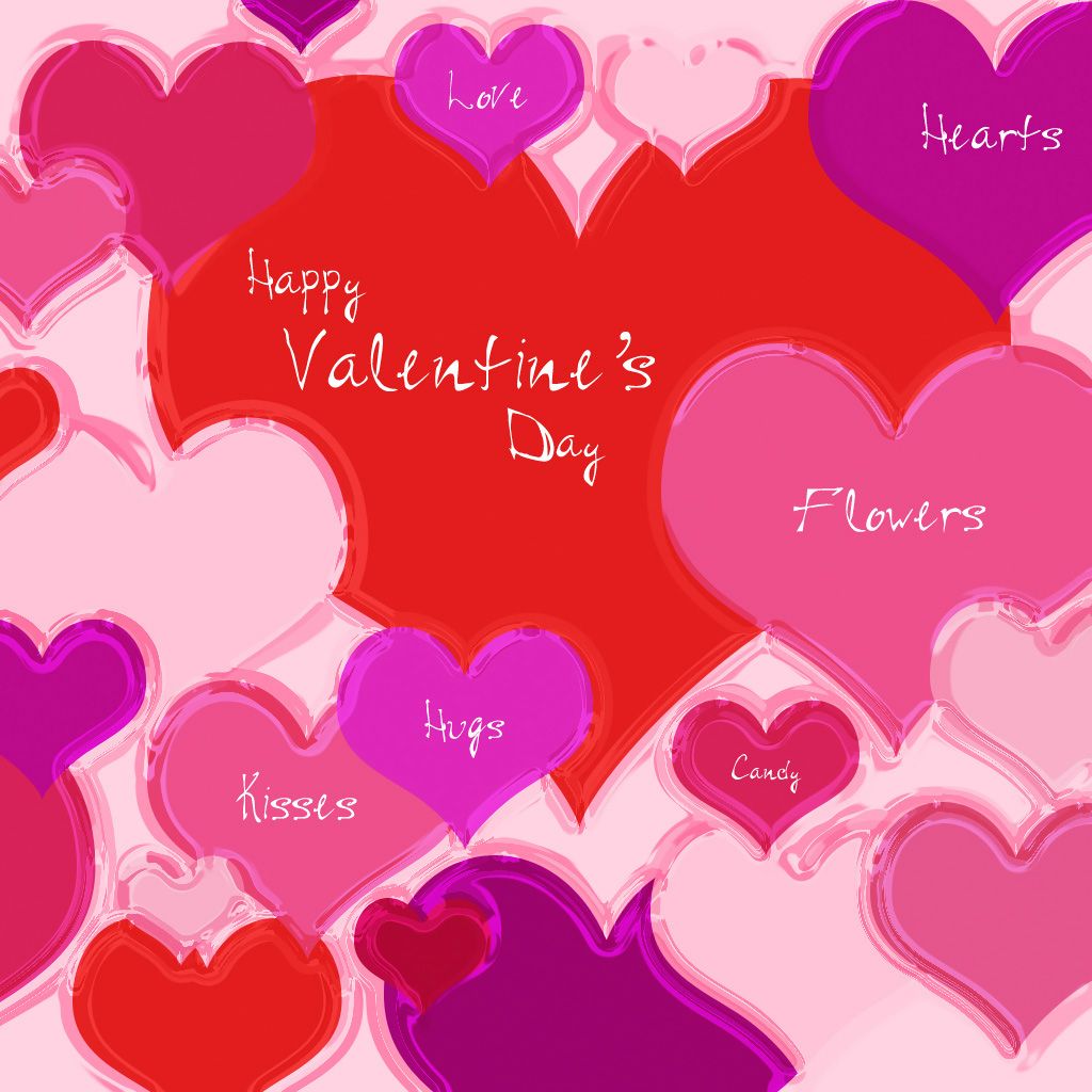 Holidays Background Valentine Hearts Aplenty iPad 2 HD Wallpaper