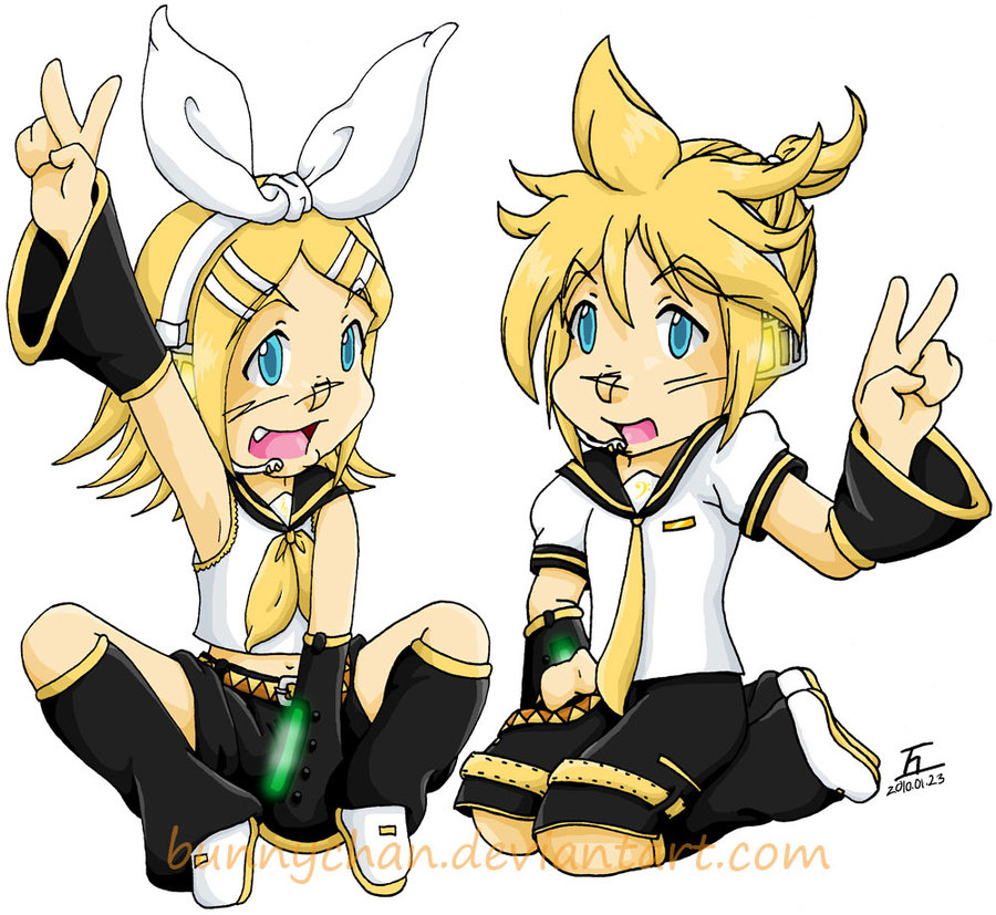 Vocaloids Rin And Len Chibi Chibi Rin And Len by Bunnychan