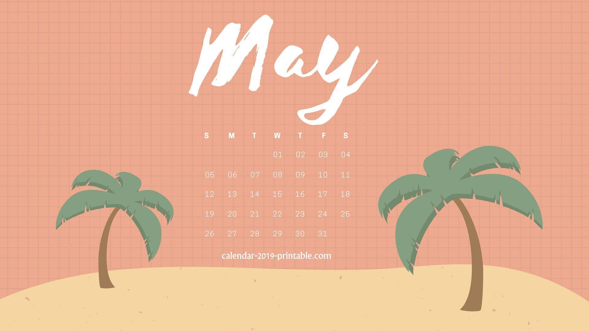 may 2019 desktop calendar wallpaper
