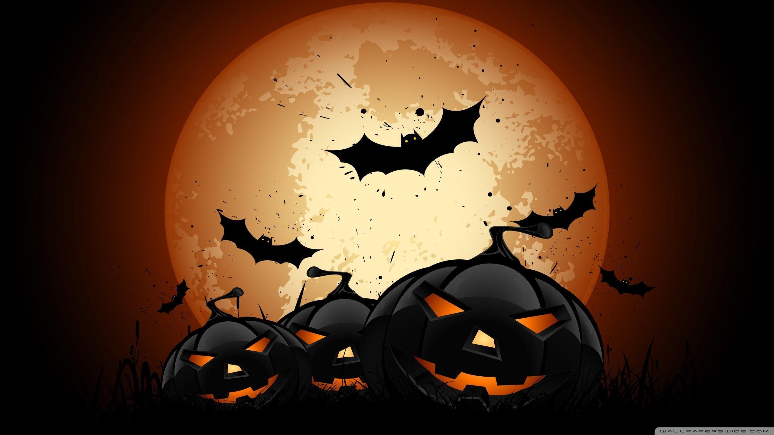 Scary Halloween Pumpkins Ultra HD Desktop Background Wallpaper For