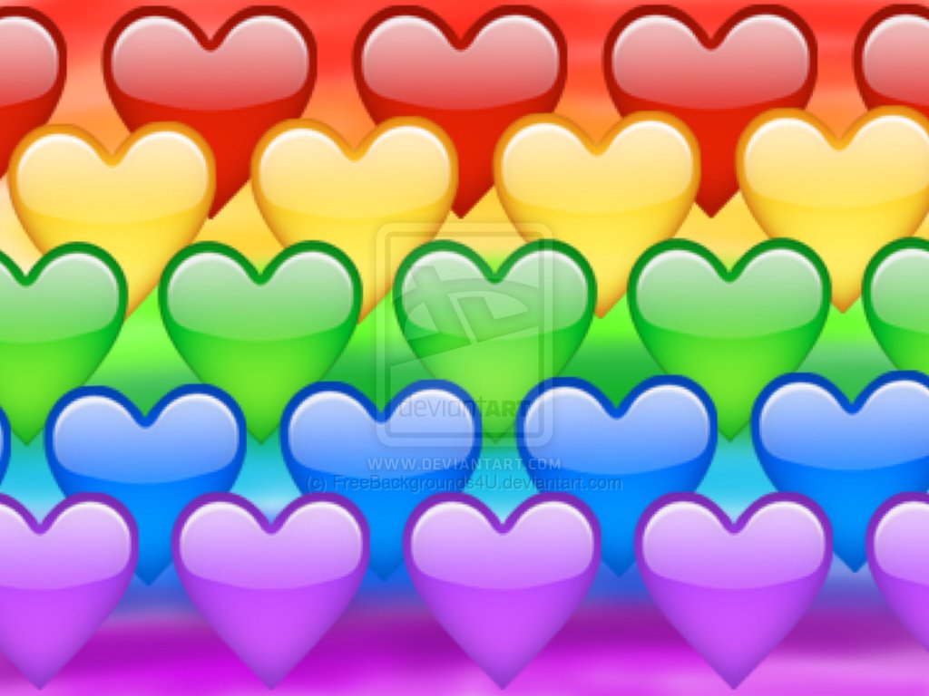 Pictures Of Rainbow Hearts Background By