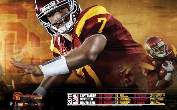 USC 2011 Football Schedule Wallpaper featuring Matt Barkley