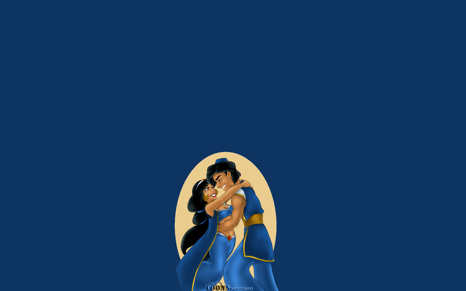 Cartoons Wallpaper Aladdin And Jasmine Blue