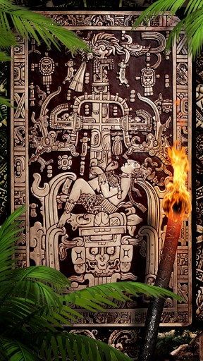 Ancient Alien Live Wallpaper depicting the sarcophagus of the Mayan