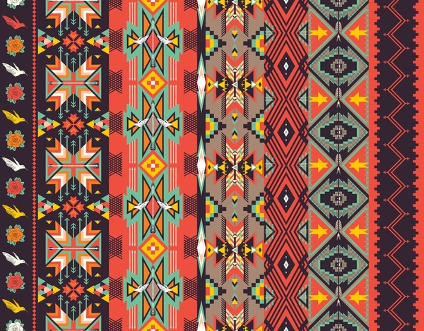 Aztecs Seamless Pattern On Hots Colors S Print By Olena Syerozhym