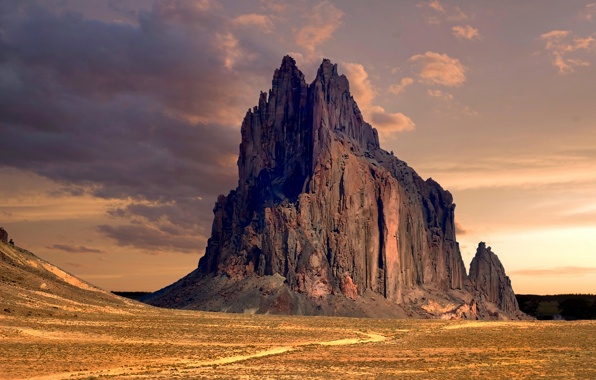 Wallpaper Shiprock Peak New Mexico Desert Rock Formation