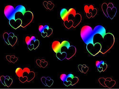 Background Hearts Rainbow And Black Heart Backgr