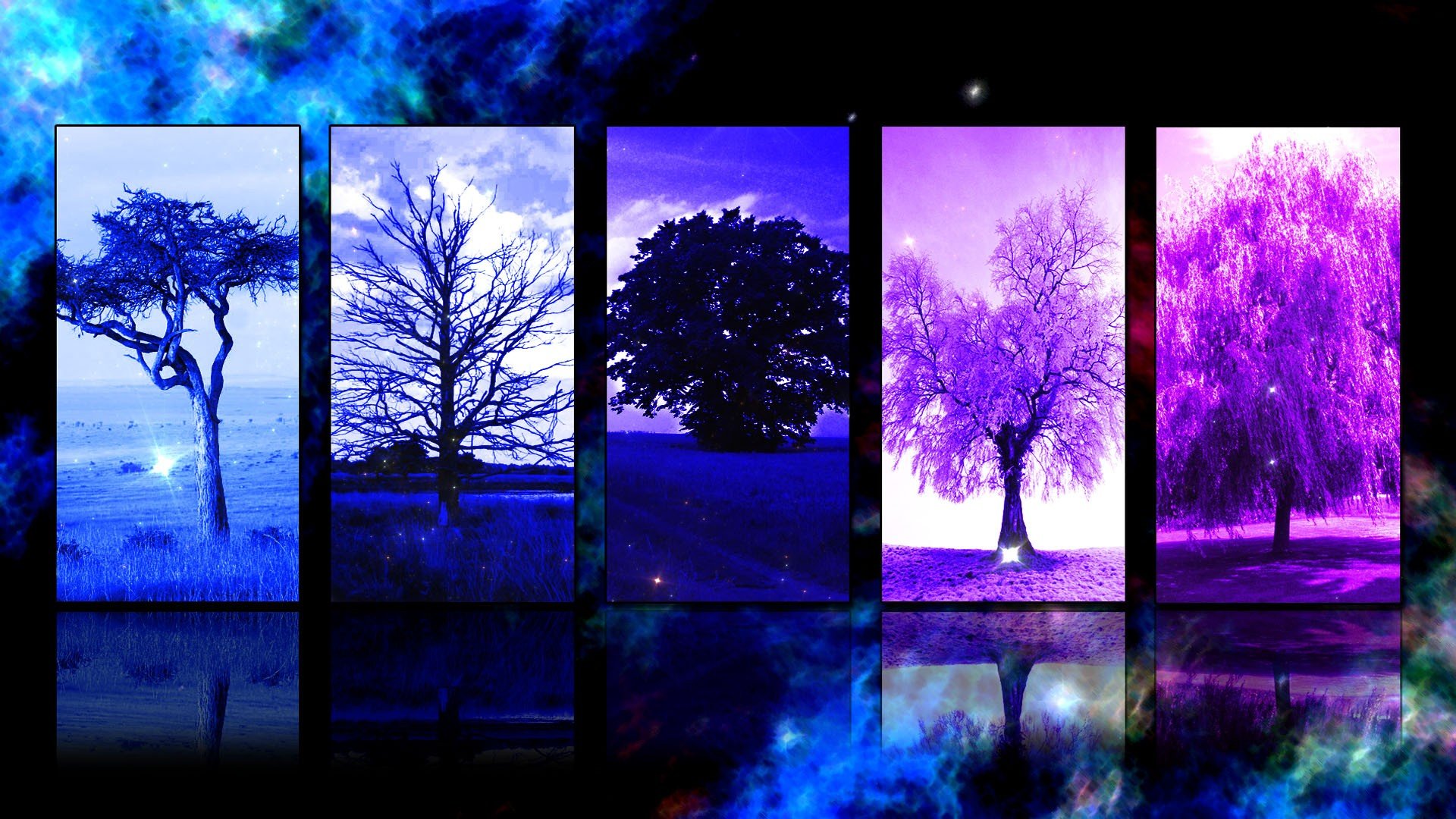 Trees Panels Wallpaper HD