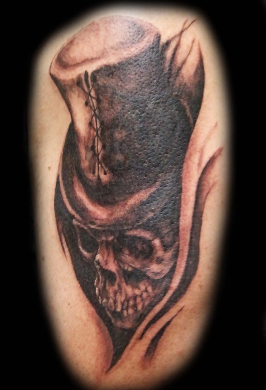 Skull With Top Hat Tattoo By Williamferkey