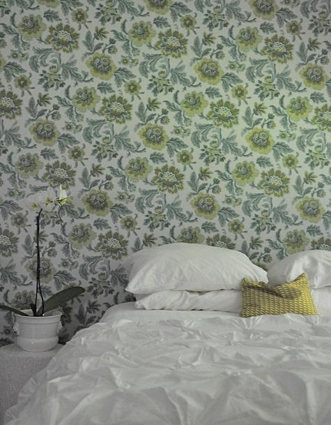 Of Her Nashville Guest Bedroom With Floral Wallpaper Found On