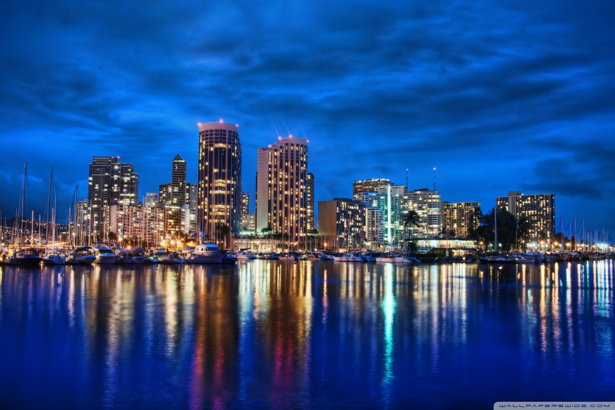 Waikiki Skyline At Night 4k HD Desktop Wallpaper For Ultra